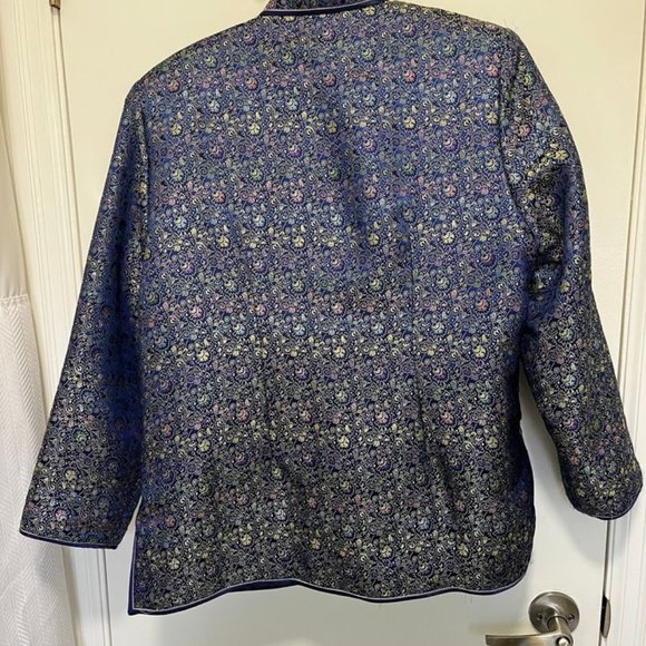 XL "Jinshicai" brand colourful shimmery unique paisley blazer - Picture 3 of 5